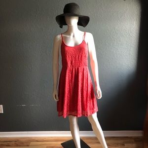 Pink Coral Lace Summer Dress Size Extra Large XL